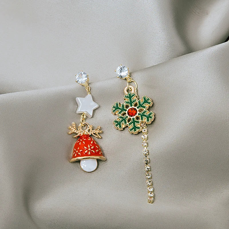 New Trendy Delicate Christmas Tree Earrings For Women Colorful Beads Stars Santa Claus Snowman Drop Earring Girl Christmas Gifts