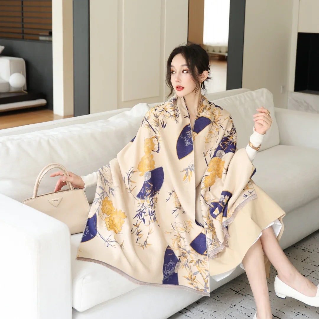 Print Cashmere Scarf Women Thick Warm Winter Blanket Brand Female Luxury Quality Shawl Wrap Bufanda 2025 Poncho Echarpe Pashmina