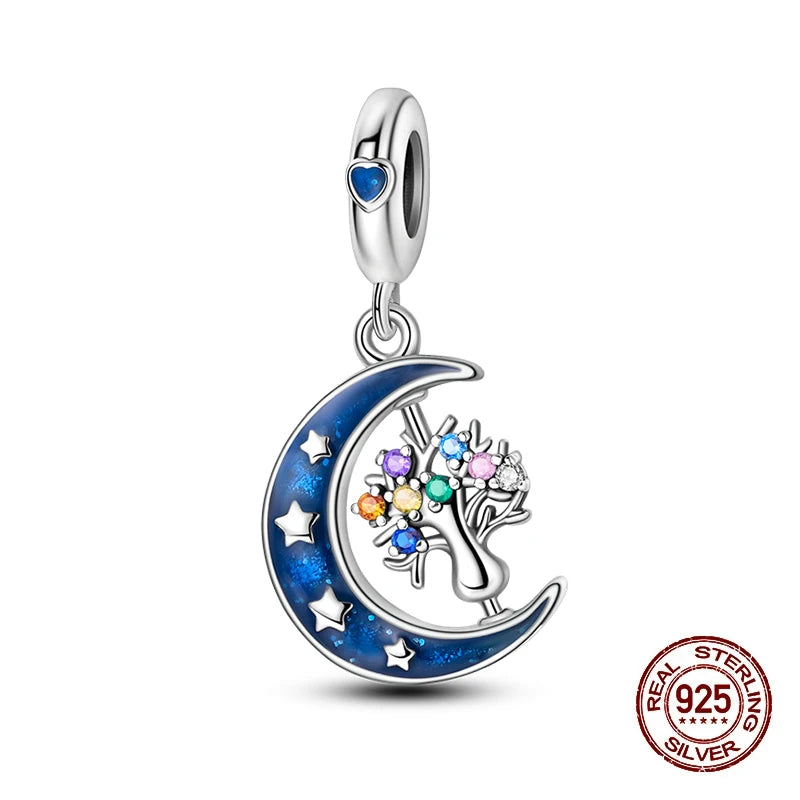 Fashion 925 Sterling Silver Heart Shape Tree Of Life Mother Sister Hug Charms Beads Fit Original Bracelets Fine DIY Jewelry Gift