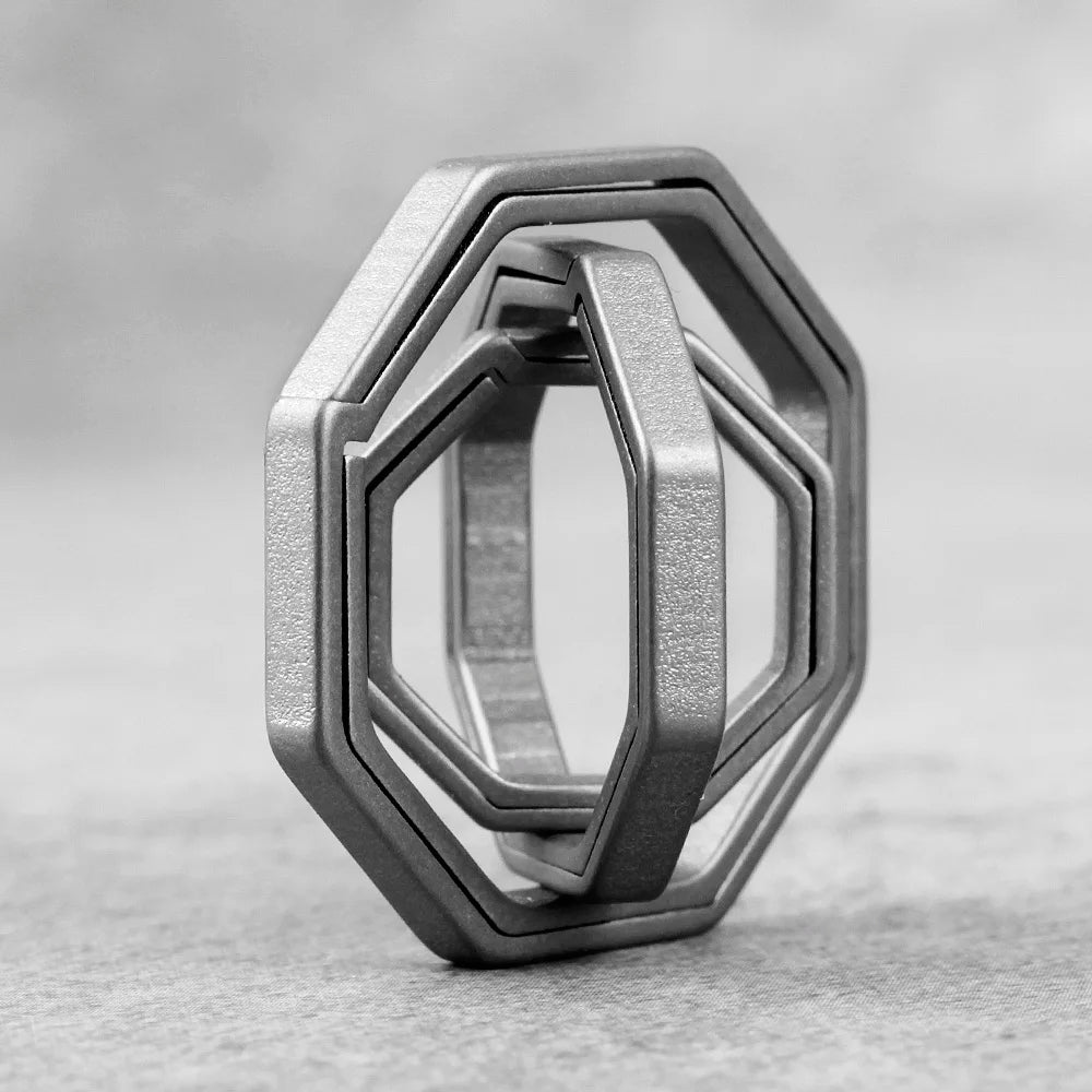 Real Titanium Alloy Key Rings Keychains Square Octagon Pendant  Buckle  Man Car Keychain for Male Creativity Gift Wholesale