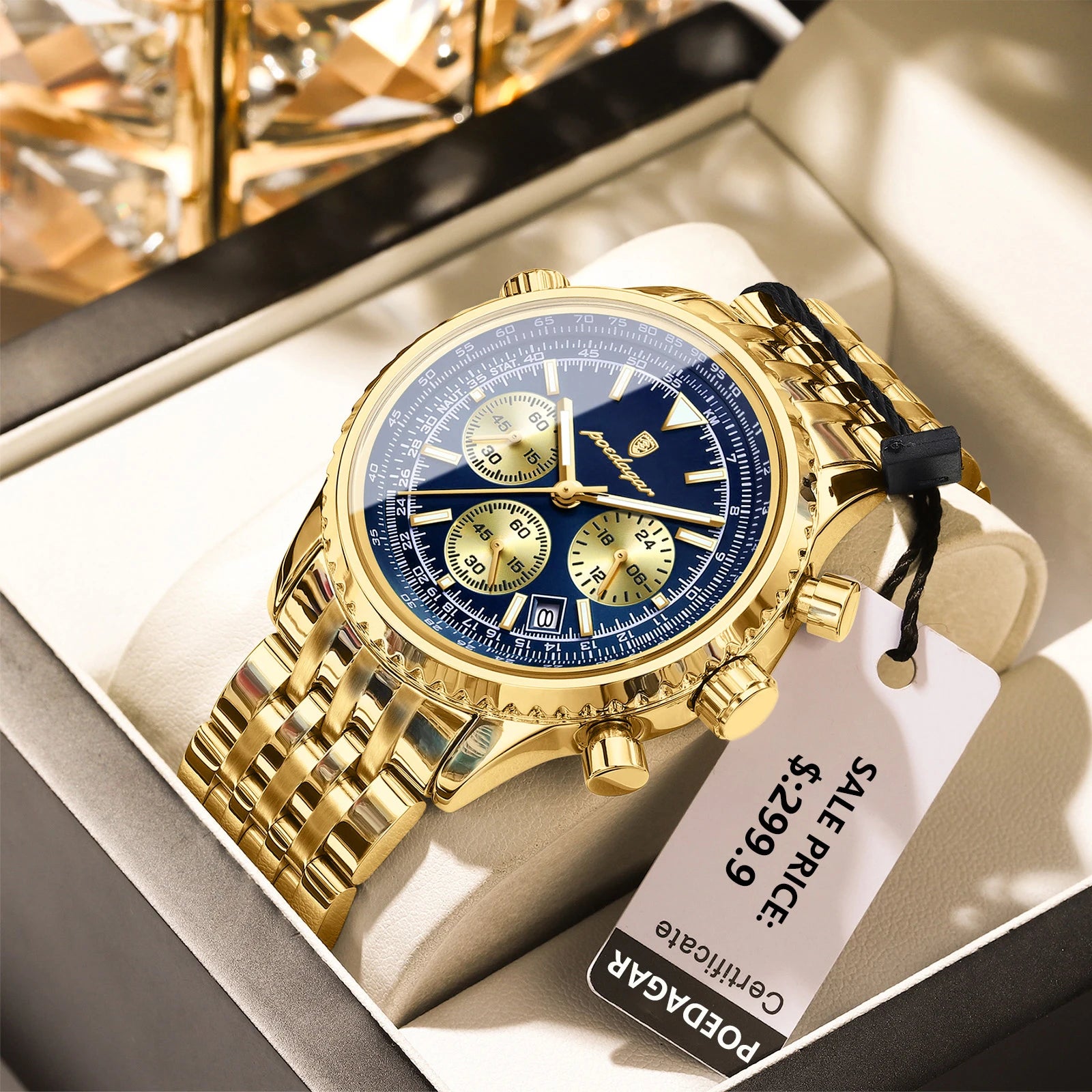 POEDAGAR Top Luxury Men Watches Luminous Date Waterproof Chronograph Quartz Man Watch Stainless Steel Sport Military Men's Watch - Madeinsea©