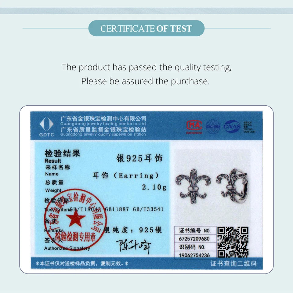 BAMOER Solid 925 Sterling Silver Retro Iris Hoop Earrings Floral Pattern Huggie Earrings for Women Classic Fine Jewelry