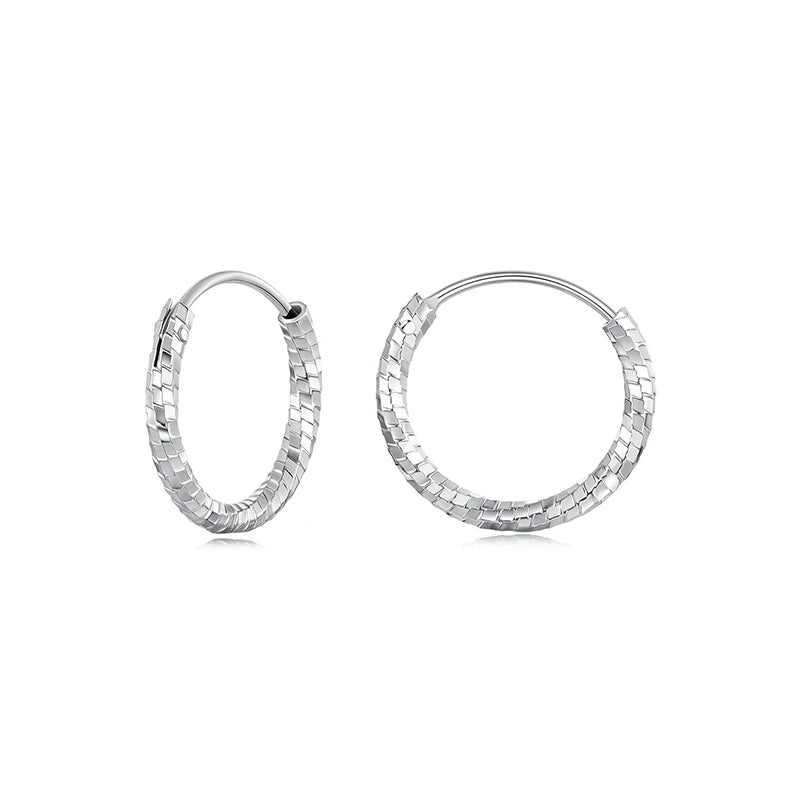 BAMOER 925 Sterling Silber Creolen für Damen, leichte, große Creolen, hypoallergen, trendige Eiswürfel-Creolen