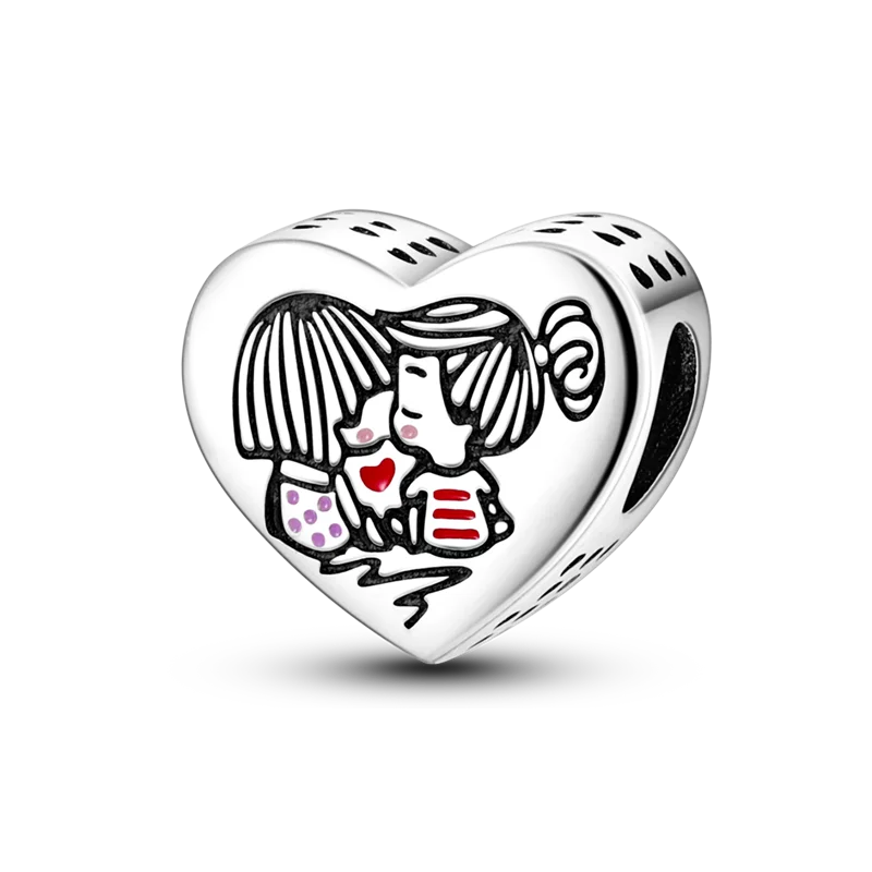 925 Sterling Silver Boy Girl Couple Lovers Beads Marriage Charms Dangle Fit Original  Bracelet Charms Jewelry Women DIY