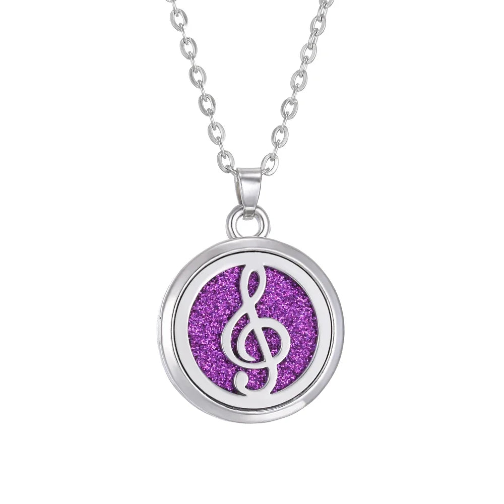 10pcs/lot Aromatherapy Stainless Steel Essential Oil Diffuser Necklace Open Magnetic Perfume Locket Pendant Necklaces for Women