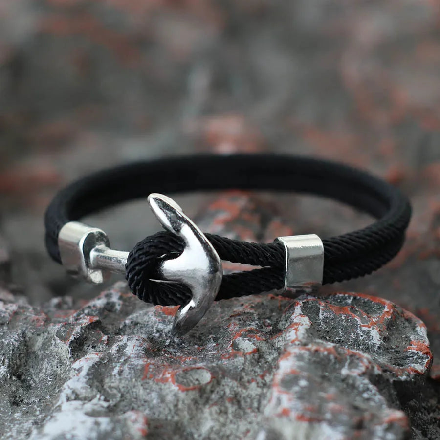 Marine Style 10 Color Anchor Bracelet For Men Grade A 4mm Cord Chain Braslet Nautical Surfing Braclet Beach Accessories Pulseria - Madeinsea©