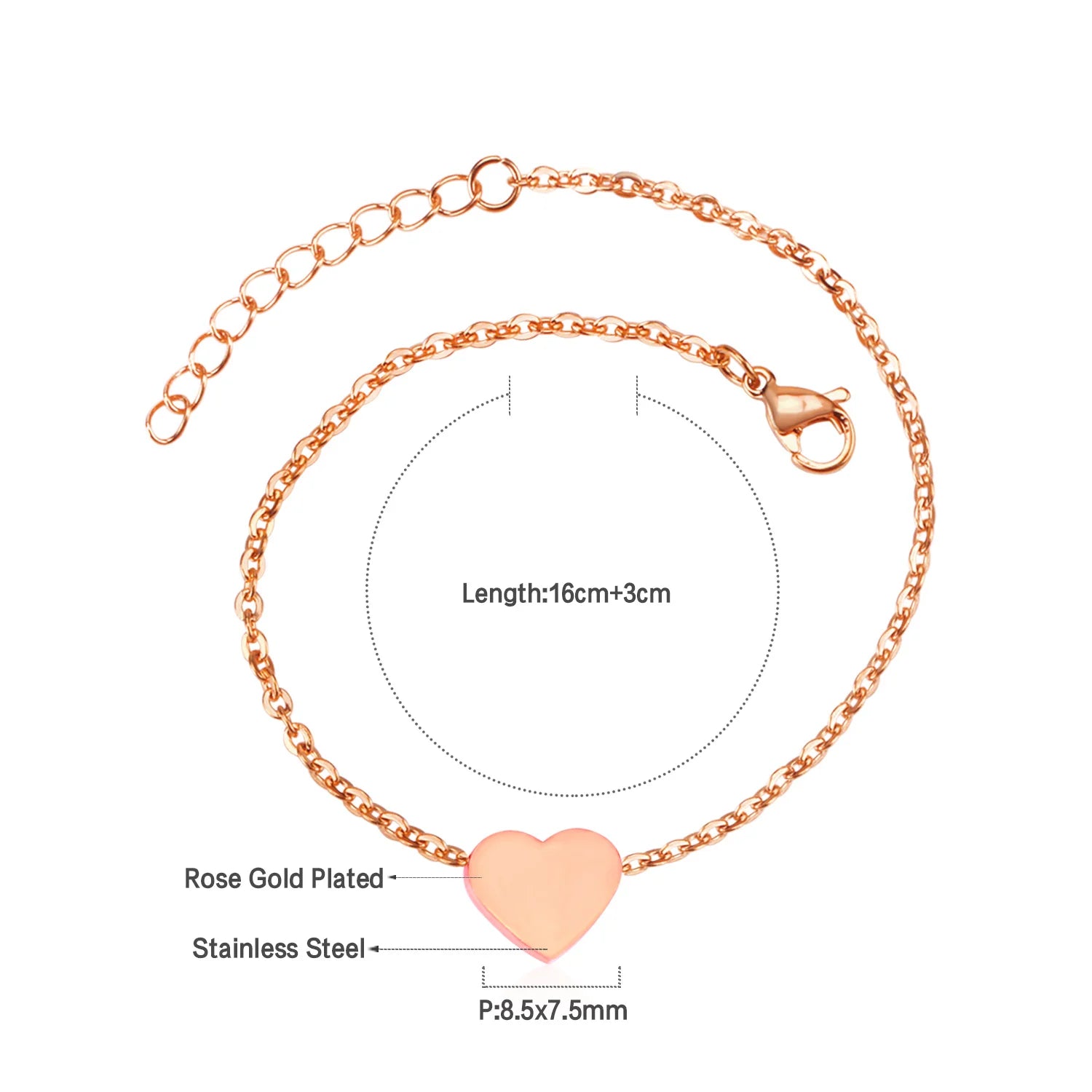 LUXUKISSKIDS Damen/Herren Ketten-Sets aus Edelstahl, Herzanhänger, Schlüsselbein-Choker-Armbänder, Schmuckset