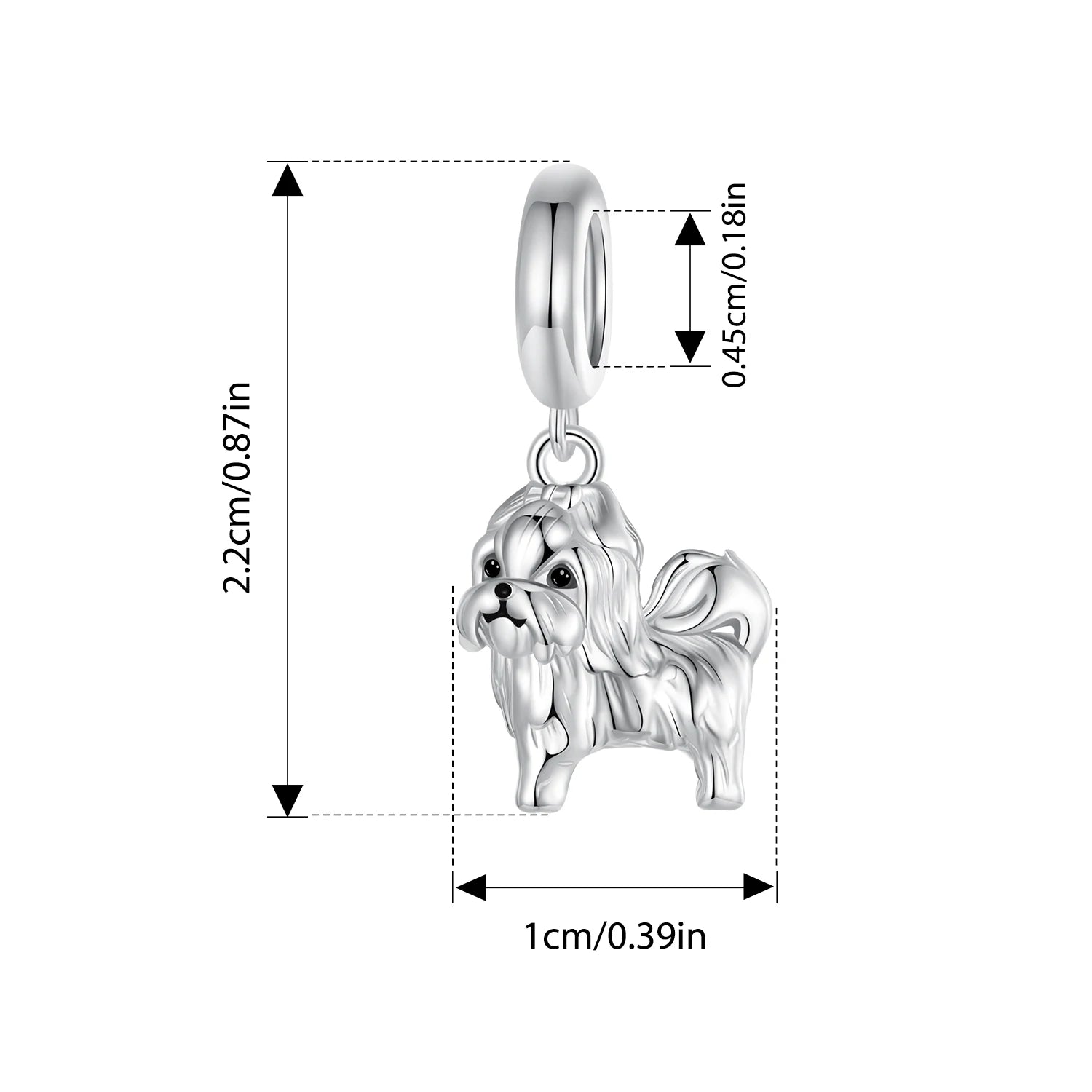 BISAER 925 Sterling Silver Pet Dog Charm Cute Cat Bead Hamster Elephant Animal Pendant For Women DIY Bracelet Fine Jewelry Gift