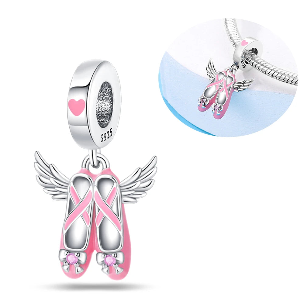 925 Silver Girl Lady Lipstick Makeup Charm Dangle Pendant Beads Fit Original Bangle Cosmetic Charms Bracelet DIY Making Jewelry