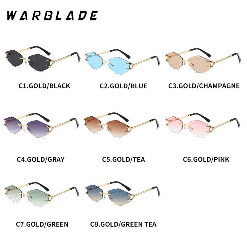 2025 metall Kleine Rahmen Polygonal frauen Sonnenbrille Mode Randlose Rhombus Sonnenbrille Für Weiblich Männlich Sommer Reisen Brillen