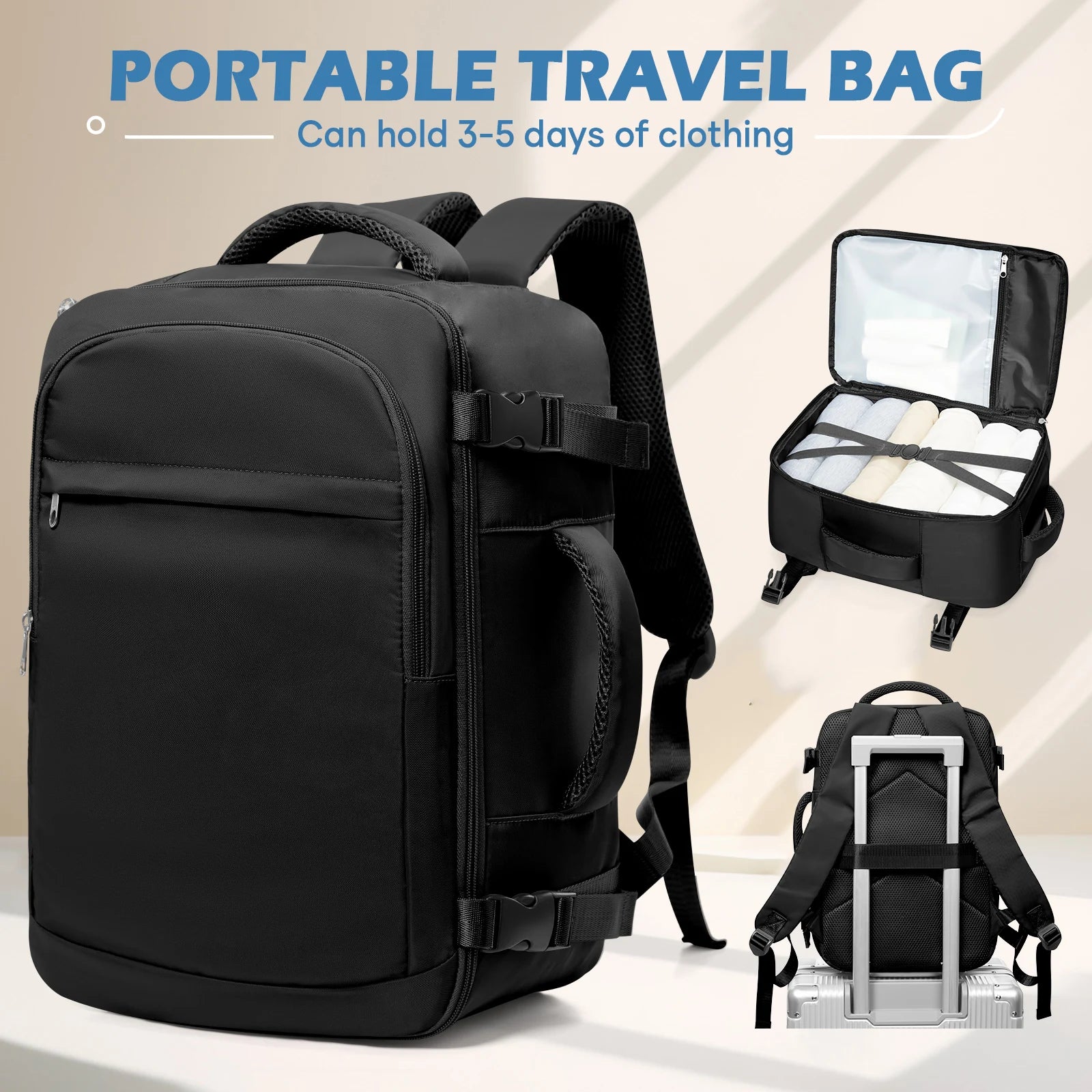 Ryanair Carry on Bag 40x30x20 cm Travel Bag Business Laptop Backpack，Travel Backpack For Women Men, Waterproof Backpack Bookbag