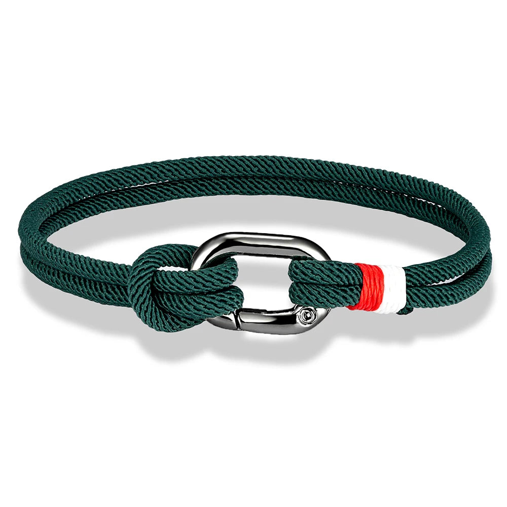 MKENDN Sport Style Handmade Braided 3mm Rope Bracelet Oval spring buckle Bracelet Couple Gift Leisure Accessories Homme Pulseria