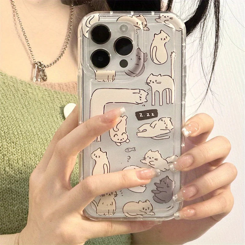 Summer Cartoon Turtle Pattern Case For iPhone 17 16 15 14 7 8 Plus XR 14 13 Pro Max 13 12 16E 17 Air Soft Silicone Clear Cover