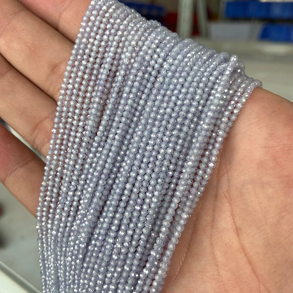 2025 New 2mm 3mm Natural Stone Beads Blue Quartzs Crystal Turquois Aquamarines Beads For Beadwork DIY Bracelet Accessories 38CM