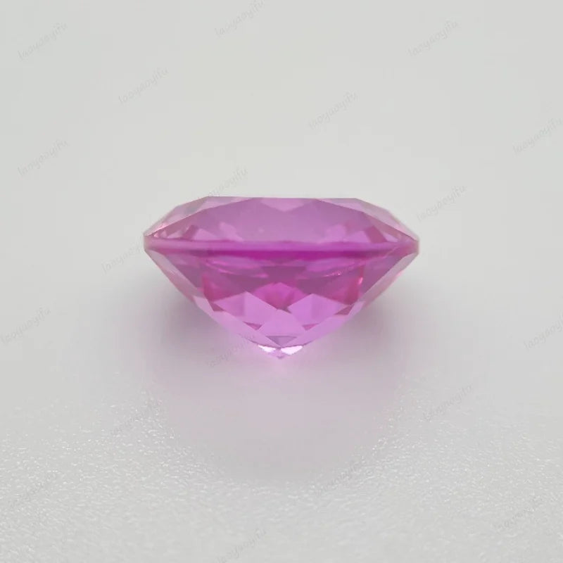 Lab Grown Sapphire Round Cut Pink Color Charms Gemstone for DIY Jewelry Necklace Earrings Main Materials Selectable Certificate