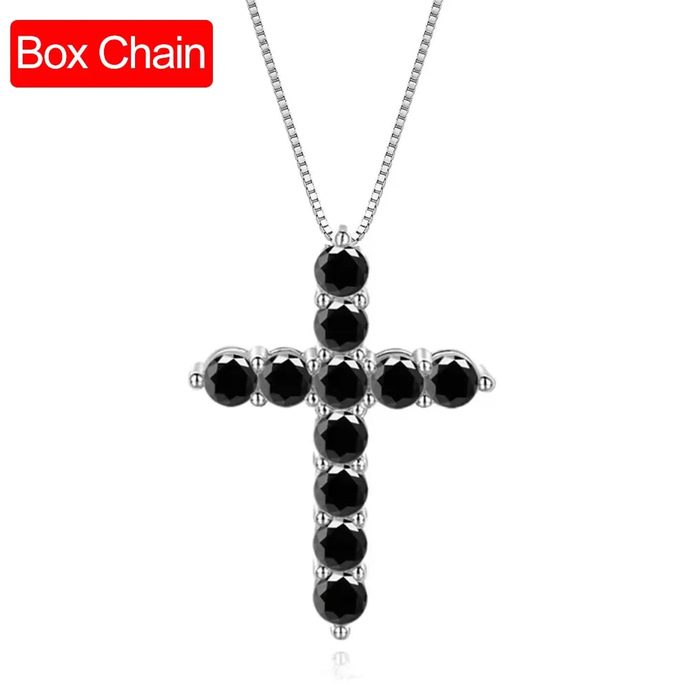 3mm 4mm 5mm Moissanite Cross Necklace GRA Certified S925 Silver Jesus Pendant Neck Chain for Women Engagement Bridal Fine Jewely - Madeinsea©