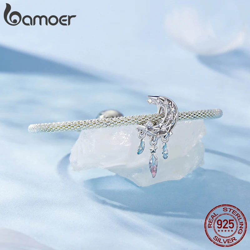 BAMOER Mond-Traumfänger-Anhänger aus 925er Sterlingsilber, passend für Original-Armbänder, DIY-Schmuckzubehör, Bamoer Beads BSC1104