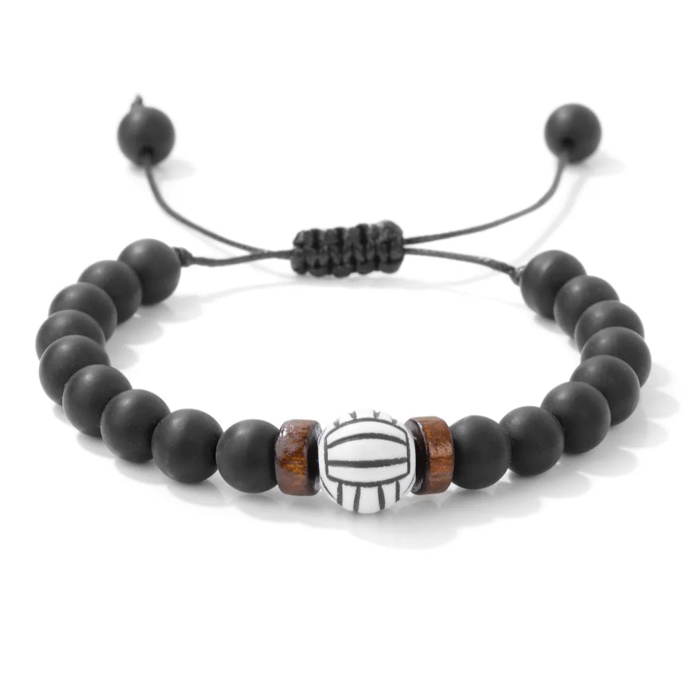 New Handmade Weaven Men Bracelet Adjustable Basketball Baseball Volleyball Rugby Sports Braclet Yoga Meditation Healing Braslet