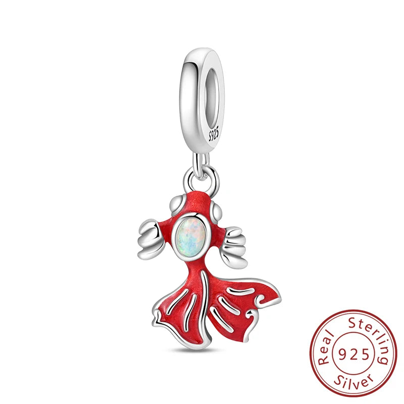 Original Charms Beads 925 Sterling Silver Cherry Strawberry Avocado Watermelon Fruits Charms Pendants For Woman Jewelry Making