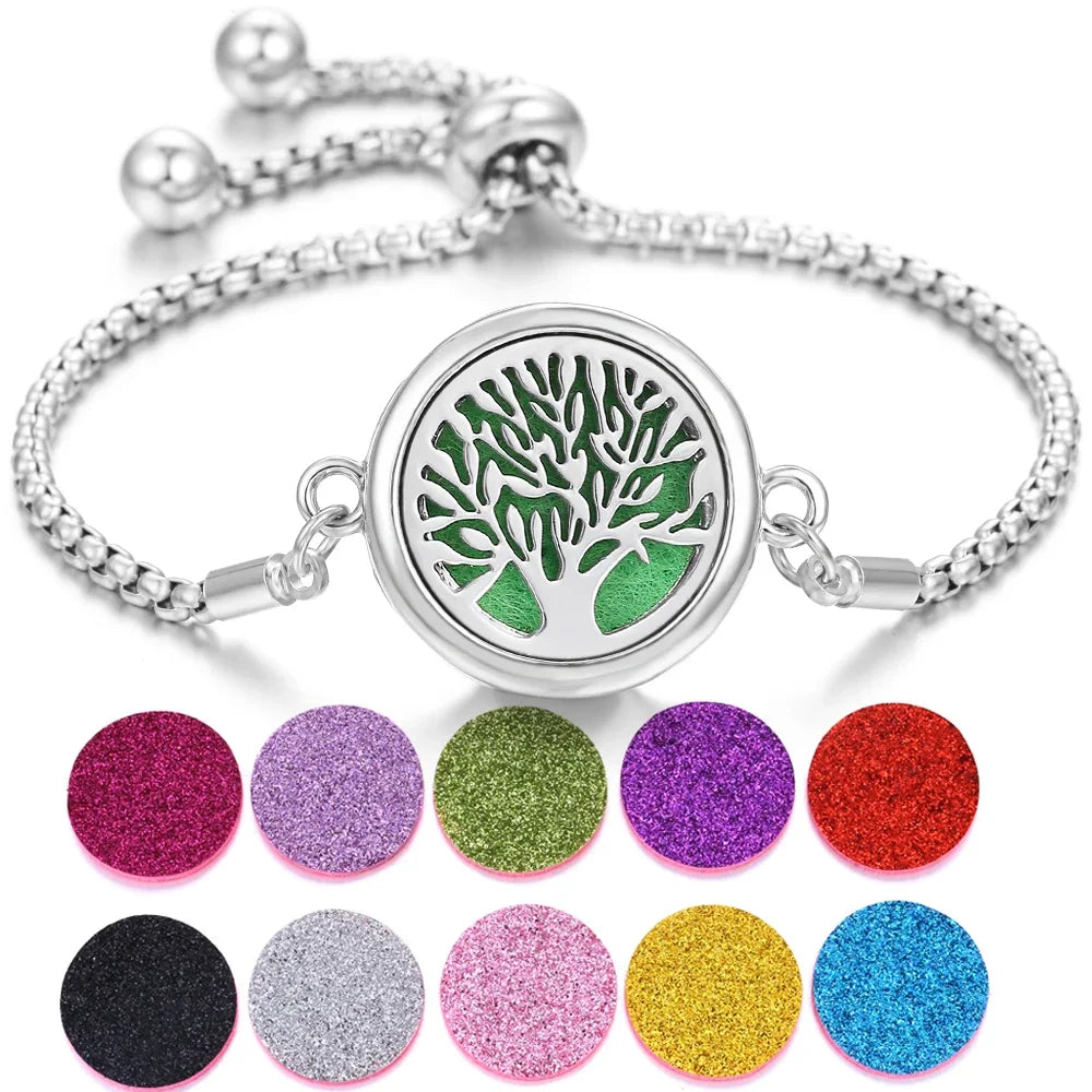 2024 New Kaleidoscope Aromatherapy Bracelet Perfume Essential Oil Diffuser Locket Bracelet Charms Women Aroma Diffuser Jewelry