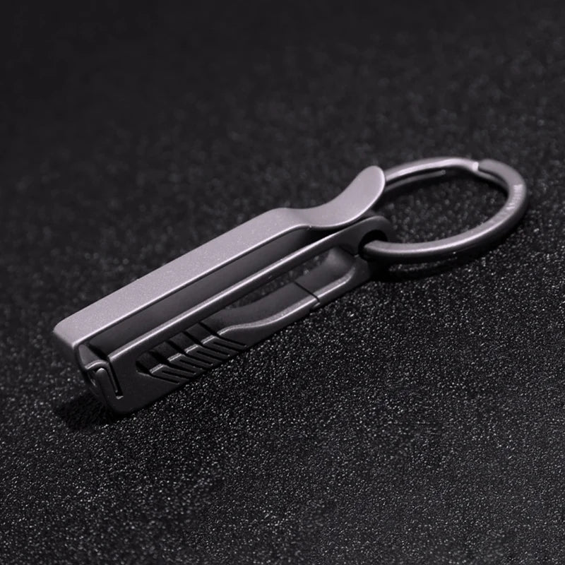 Baked Black Titanium Keychains Men Luxury Belt Car Key Chain Durable EDC Waist Hanging for Key Ring Holder Keychain Best Gifts