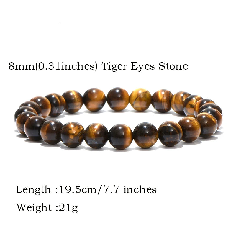 Artifact Meditation Healing Bracelet Men 4mm/6mm/8mm/10mm Tiger Eyes Obsidian Stone Beaded Braslet Father Day Gift Yoga Braclet