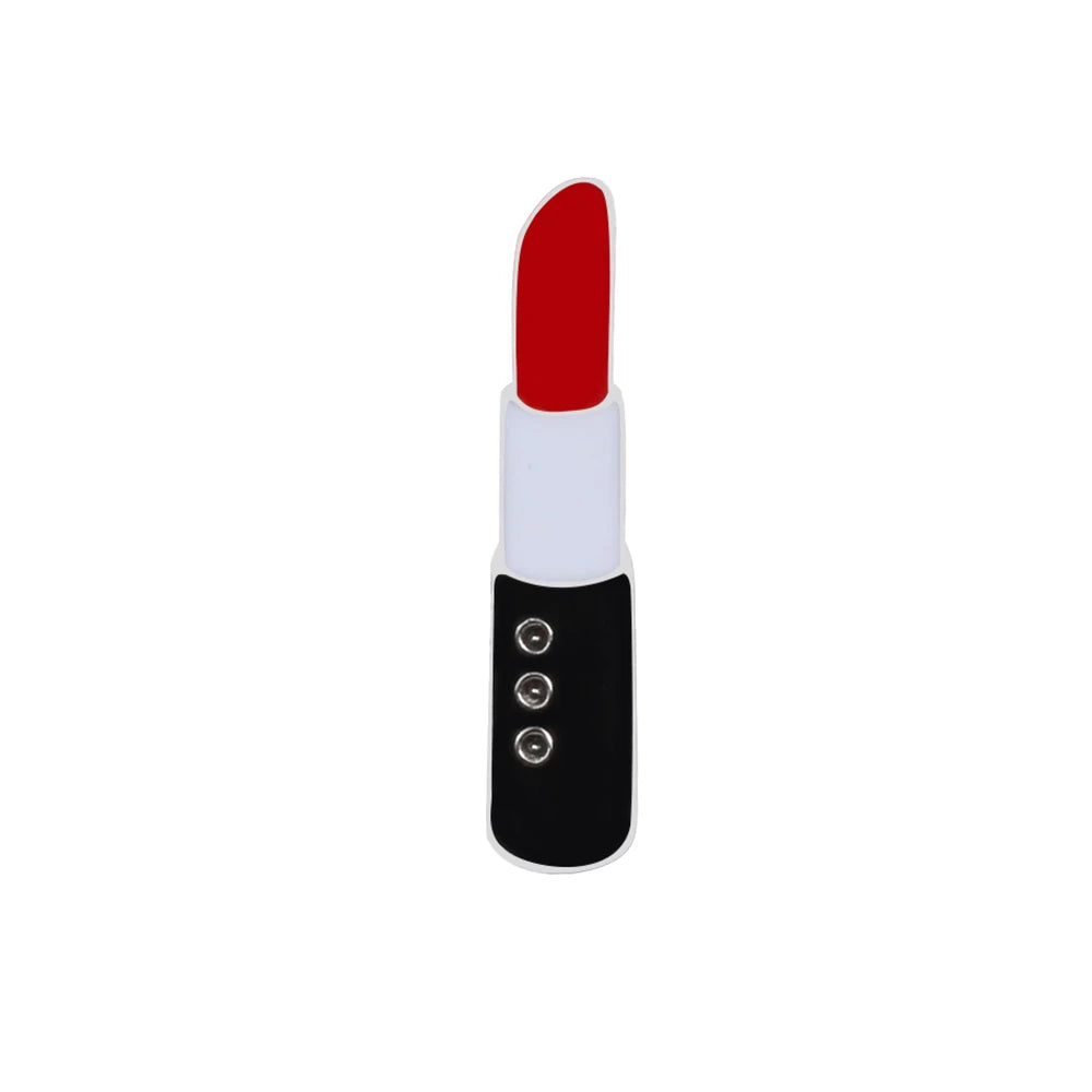 Sexy Girl Red Lips and Lipsticks Enamel Pins Women Charm Metal Brooches Coat Hat Bag Lapel Pin Badges Jewelry Accessories Gift
