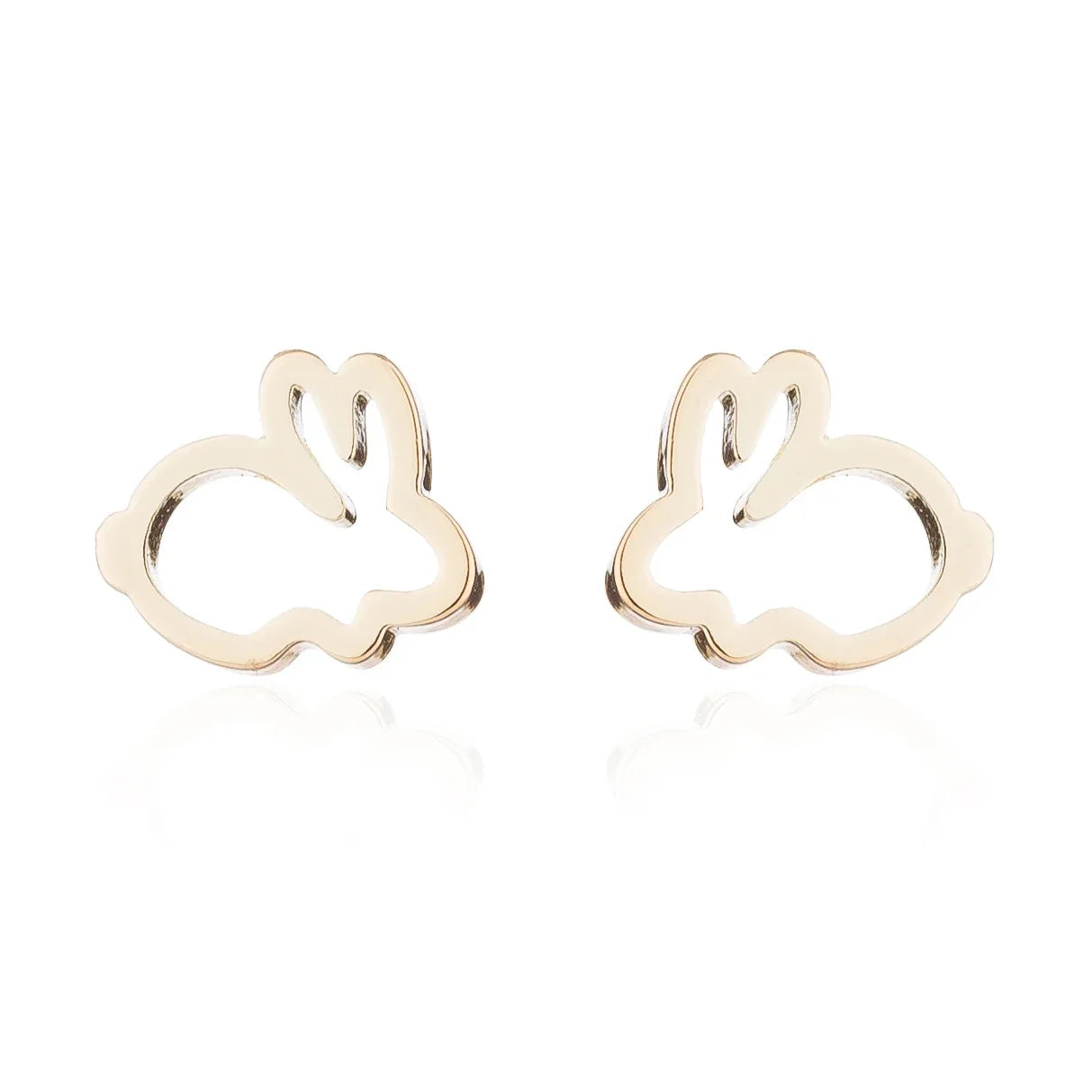 Hollow Stainless Steel Cute Rabbit Bunny Earring For Girl Ear Stud Fashion Jewelry Cute Animal Party Anniversary Stud Earrings