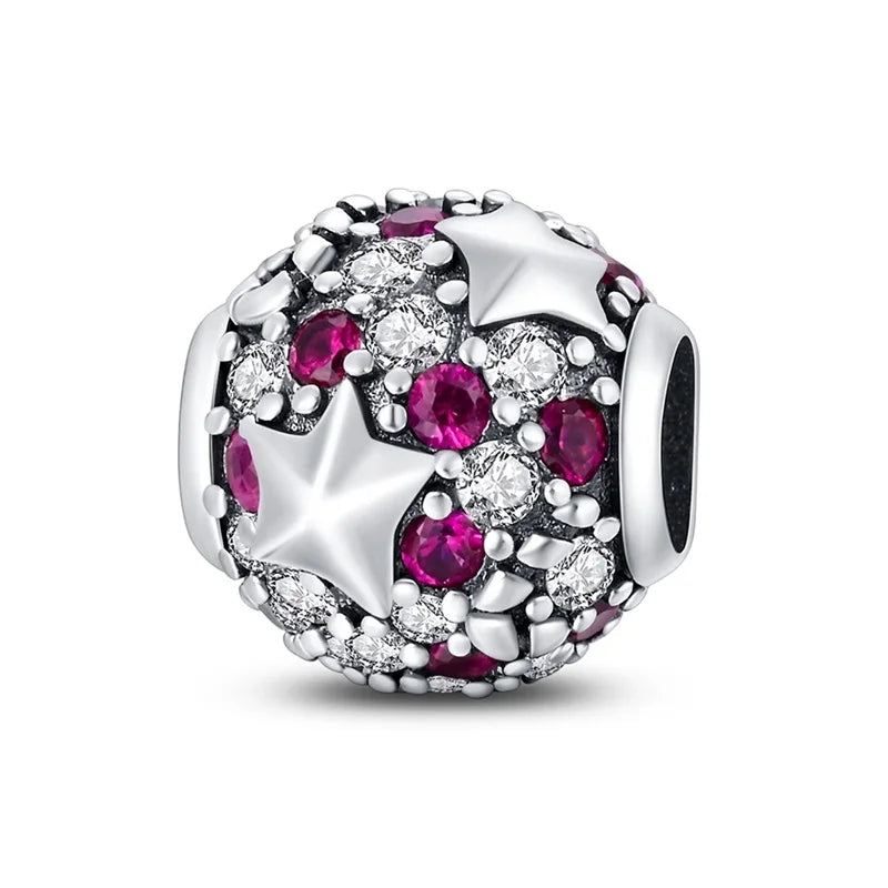 Classic 925 Sterling Silver Pink Retro Heart Shape Lotus Angel Butterfly Charms Beads Fit 3mm Original Bracelets DIY Jewelry