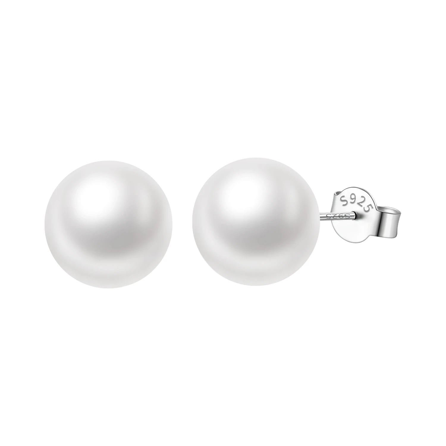 PANPOKI S925 Sterling Silver Versatile And Minimalist Pearls Stud Earrings For Lady S925 Jewelry Party Anniversary Trendy Gifts