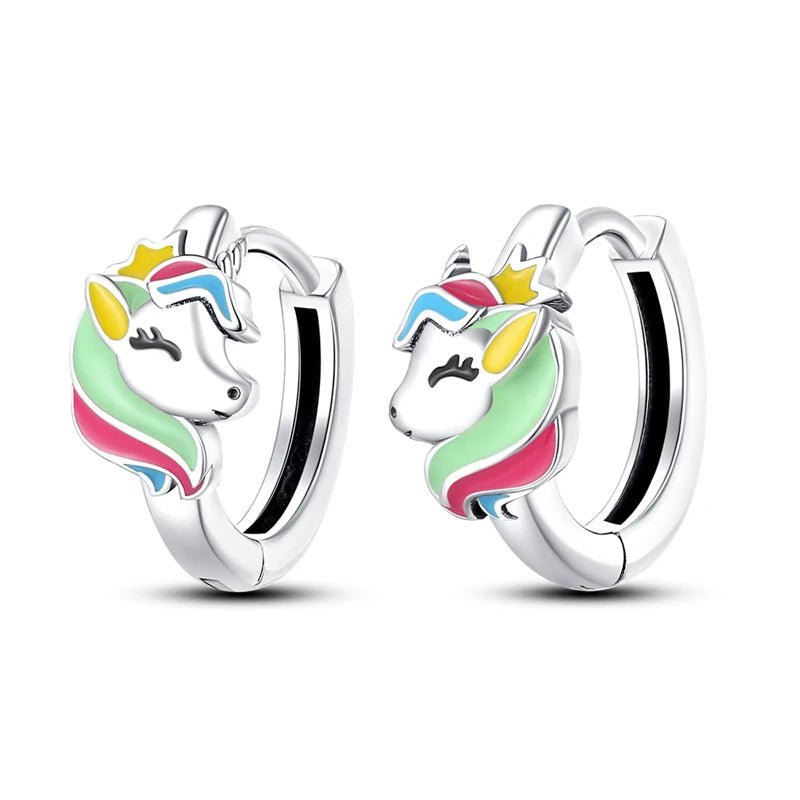 Springtime Earrings For Women 925 Silver Plated Double Hoop Butterfly Bees Ladybird Insect Earrings Party Jewelry Birthday Gifts