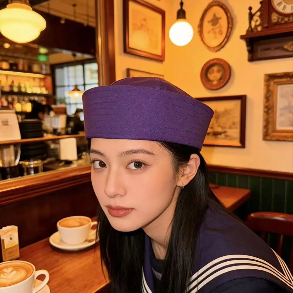 New Cotton Sailor Hat Soft Solid Color Beret Brimless Marine Cap Party