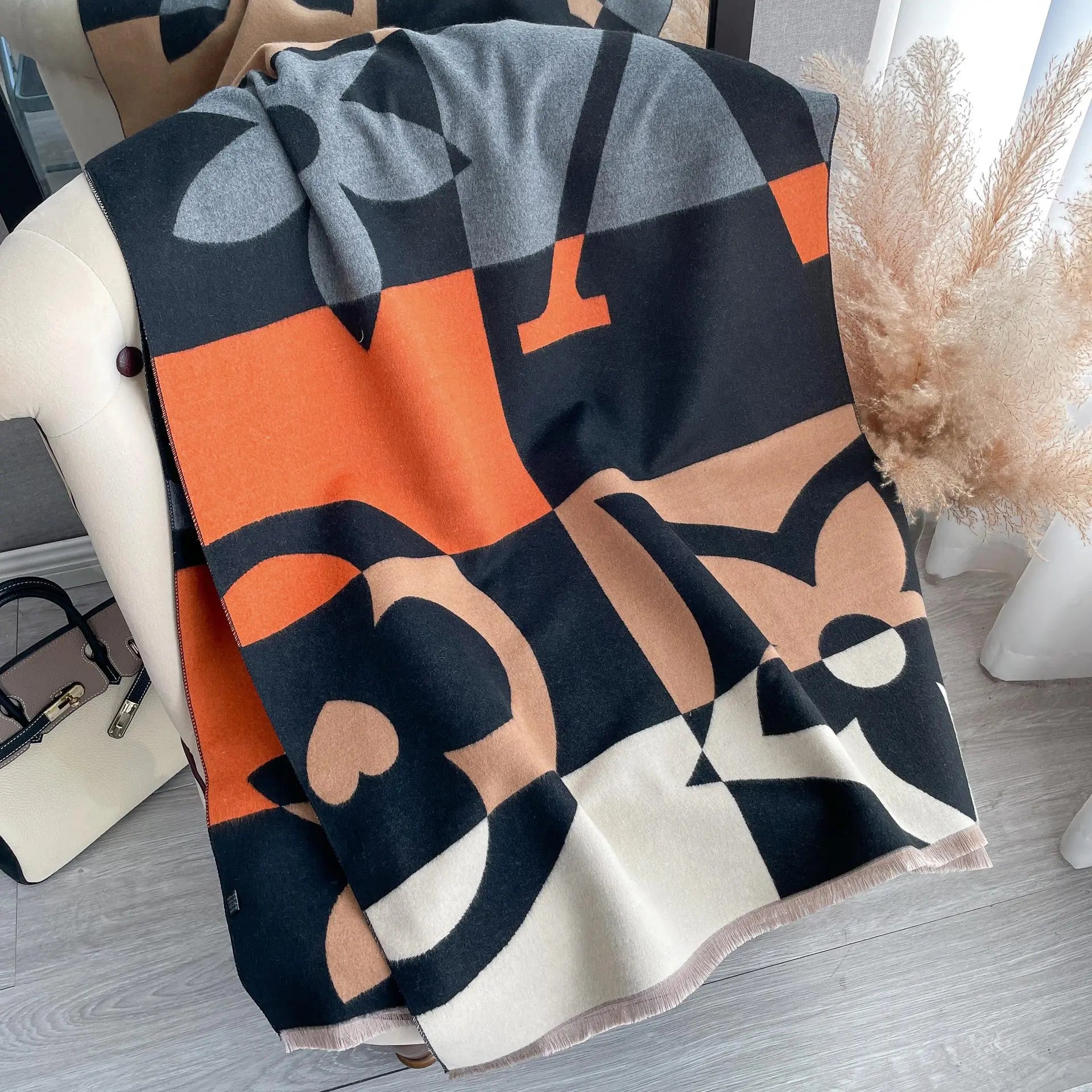 New Hot Winter Scarf Women Soft Cashmere Warm Pashmina Plaid Horse Print Scarves Wraps Thick Shawl Bufandas Tassel Stoles Hijabs