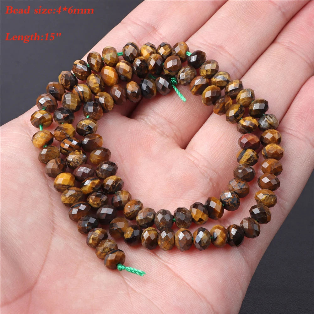 45 Kind Tiger Eye Stone Bead Natural Yellow Cabochon Round Faceted Square Loose Beads Fit Fashion Jewelry Making Handmade Supply