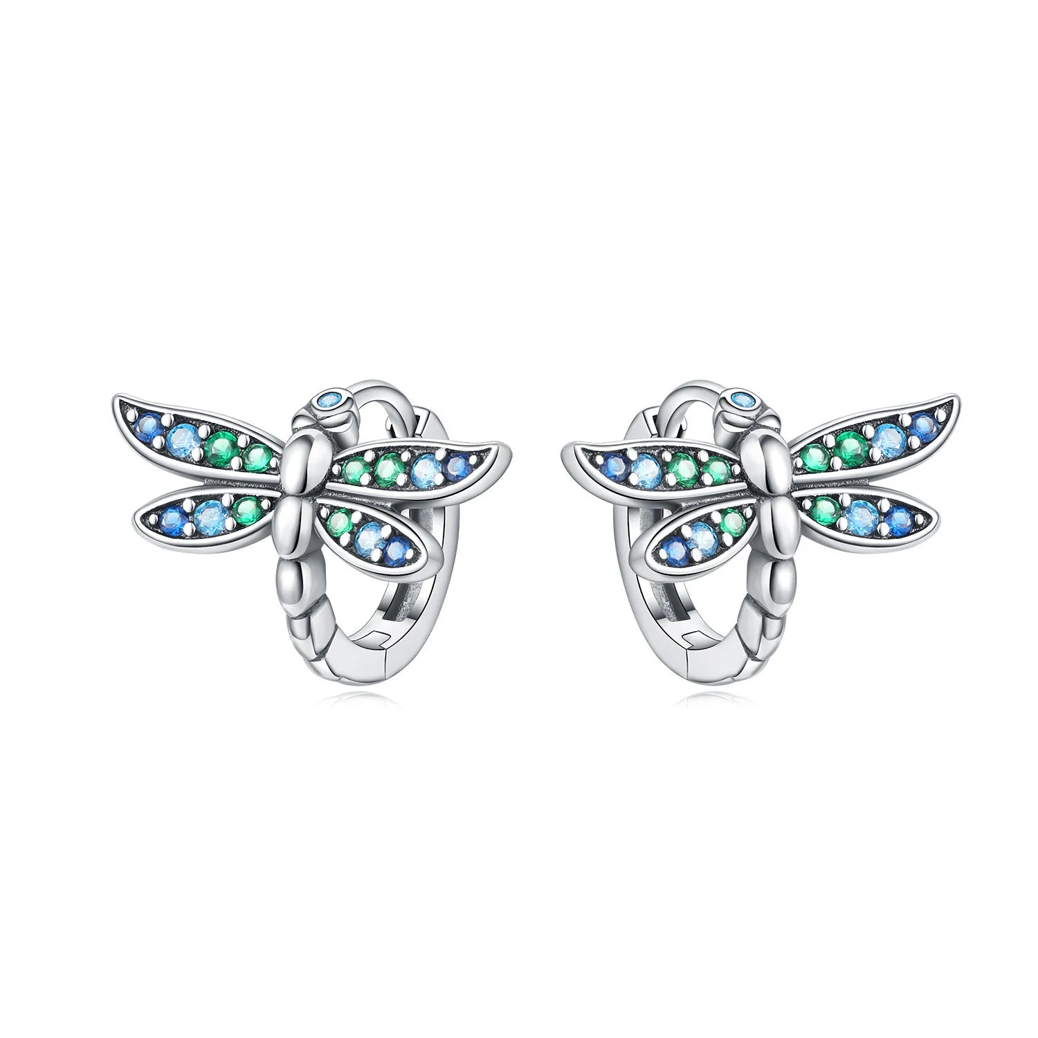 PANPOKI Original 925 Sterling Silver Hummingbird Earrings Women Hoop Earring Anniversary Jewelry Trendy Gifts