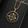 Stainless Steel Cross Coin Medal Pendant Necklace for Men Women Fashion Lucky Amulet Jewelry Gift
