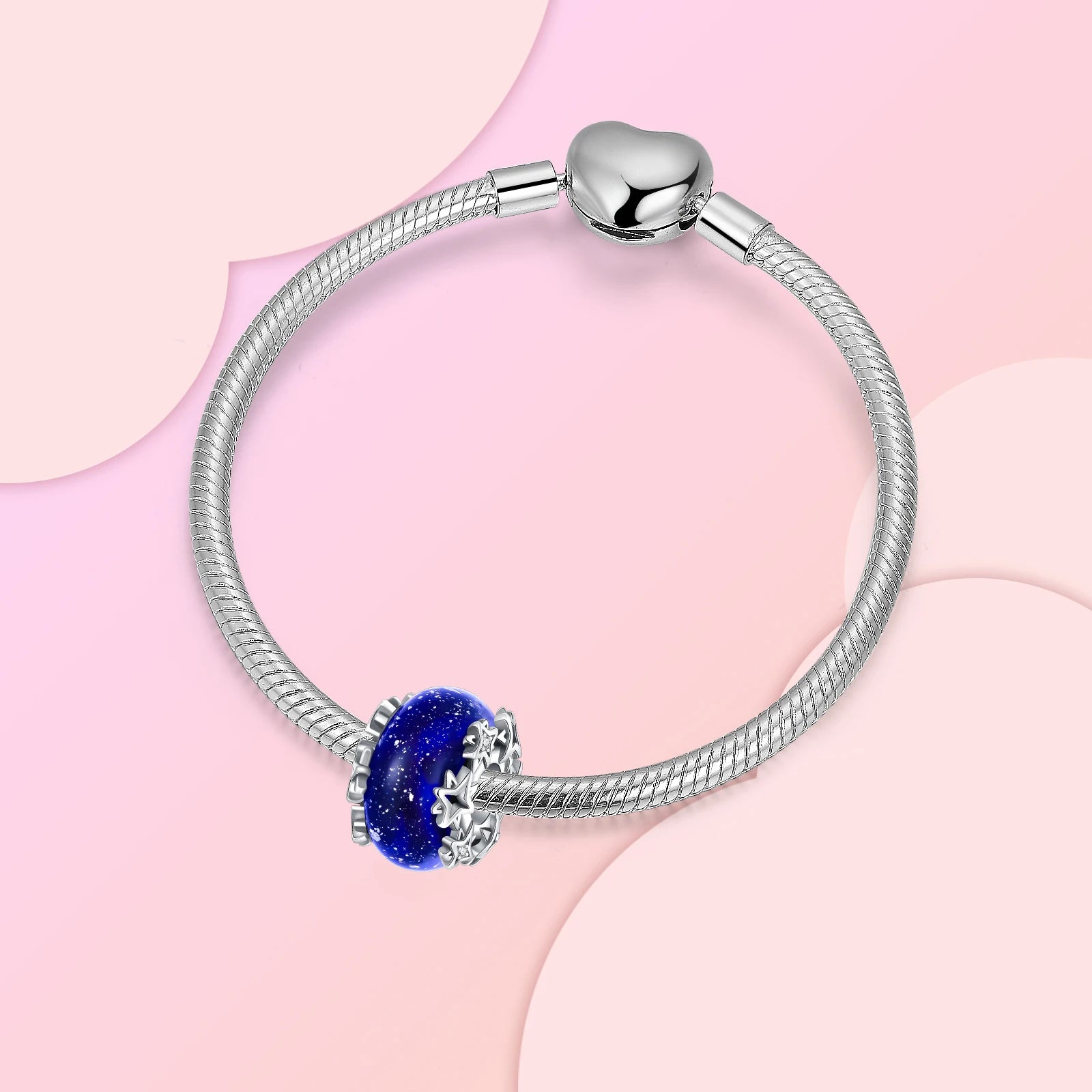 Breloque en argent sterling 925 représentant la lune, l'étoile, l'avion, l'espace, série bleue, compatible avec les bracelets Pandora originaux, bijoux à offrir
