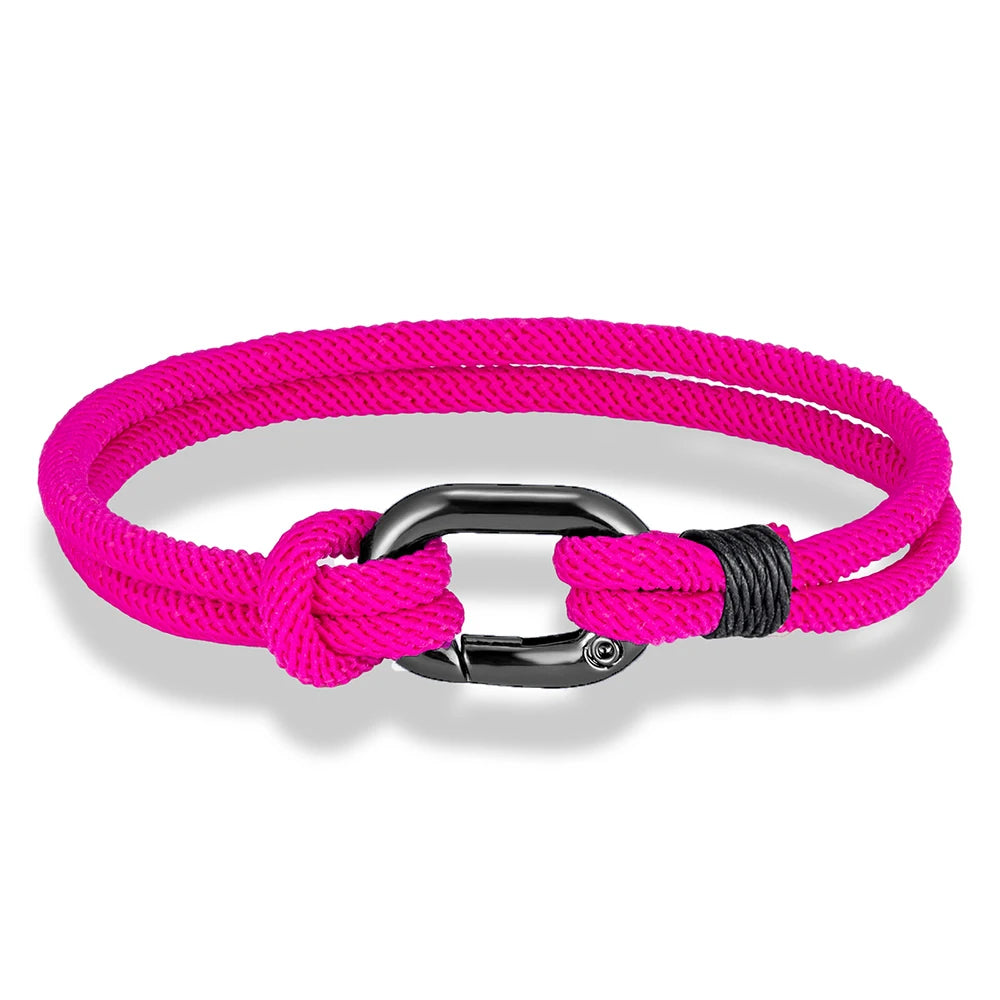 MKENDN Sport Style Handmade Braided 3mm Rope Bracelet Oval spring buckle Bracelet Couple Gift Leisure Accessories Homme Pulseria