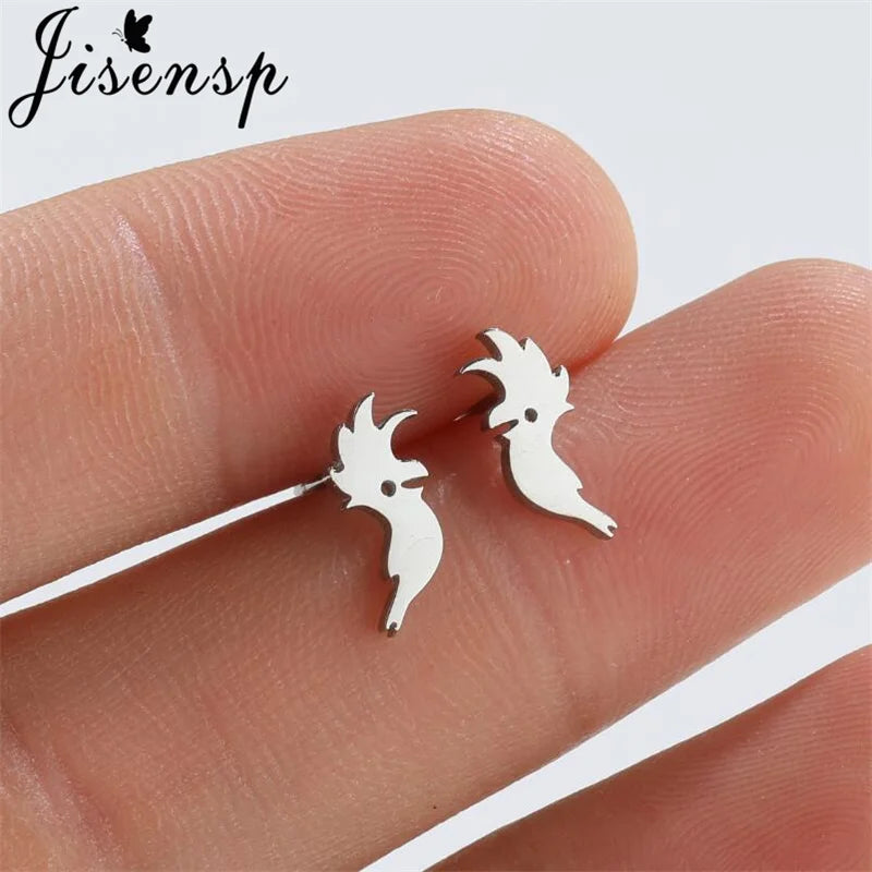 Jisensp Cute Bunny Rabbit Carrot Earrings Animal Stainless Steel Women Earrings Korean Fashion Jewelry for Girlfriend Gift