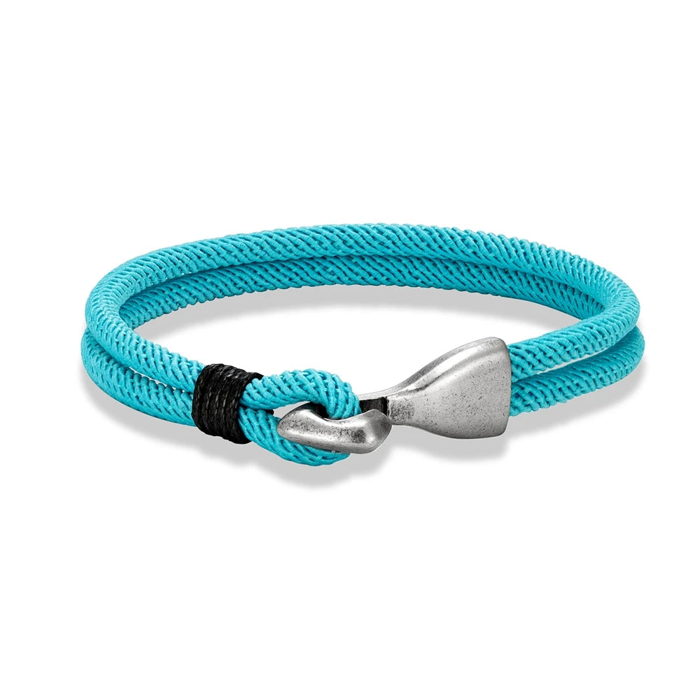 MKENDN Retro Men Anchor Hook Double Strand Rope Bracelet Wristband Fashion Nautical Rope Bracelets For Women Handmade Gifts