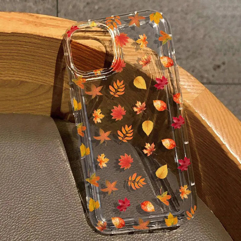 Warm Autumn Leaf Pattern Phone Case For Xiaomi Redmi Note 13 12 12S 11 11S 10 10S Pro Plus 5G Redmi 13C 4G Silicone Clear Cover