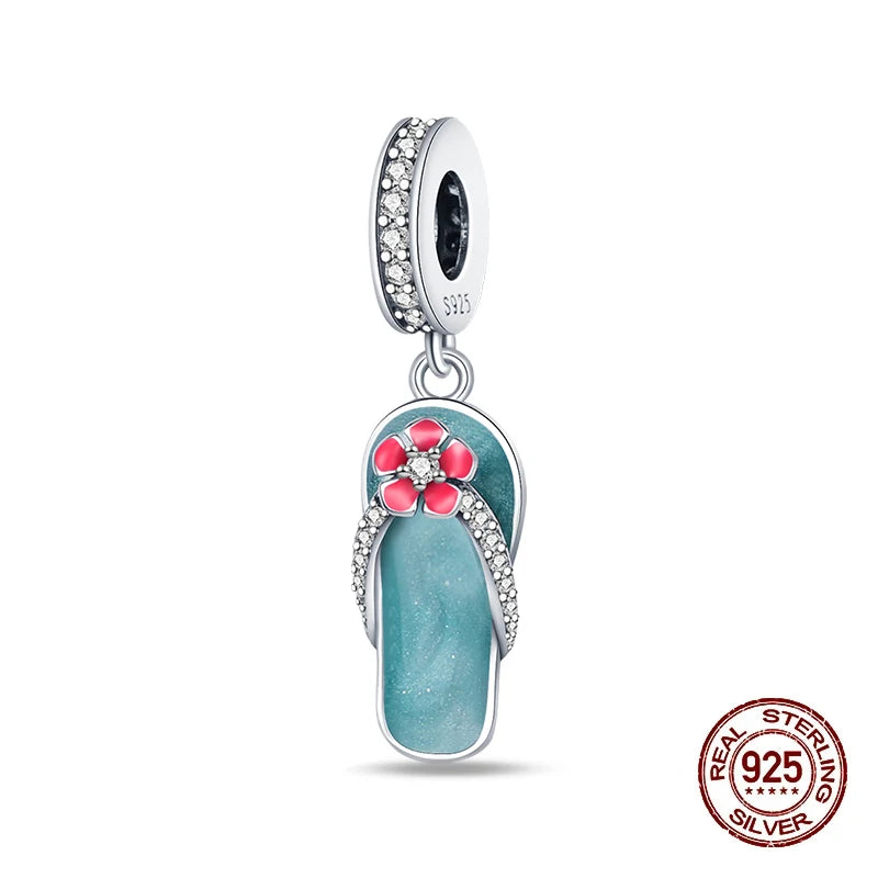 Summer 925 Sterling Silver Luminous Ocean Pendants Crab Whale Shark Charms Beads Fit 925 Original Bracelet Fine DIY Jewelry Gift