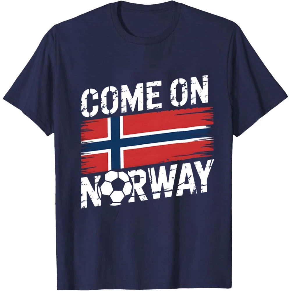 Come on Norway Supporter Football Fan Mens T-Shirt Tee Gift Top - Picture 1 of 2