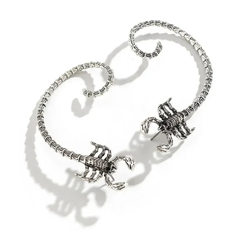 Retro Punk Dark Avant-garde Animal Venom Scorpion Ear Clip for Women  Halloween Personalized Men's Gothic Earrings Jewelry Gift