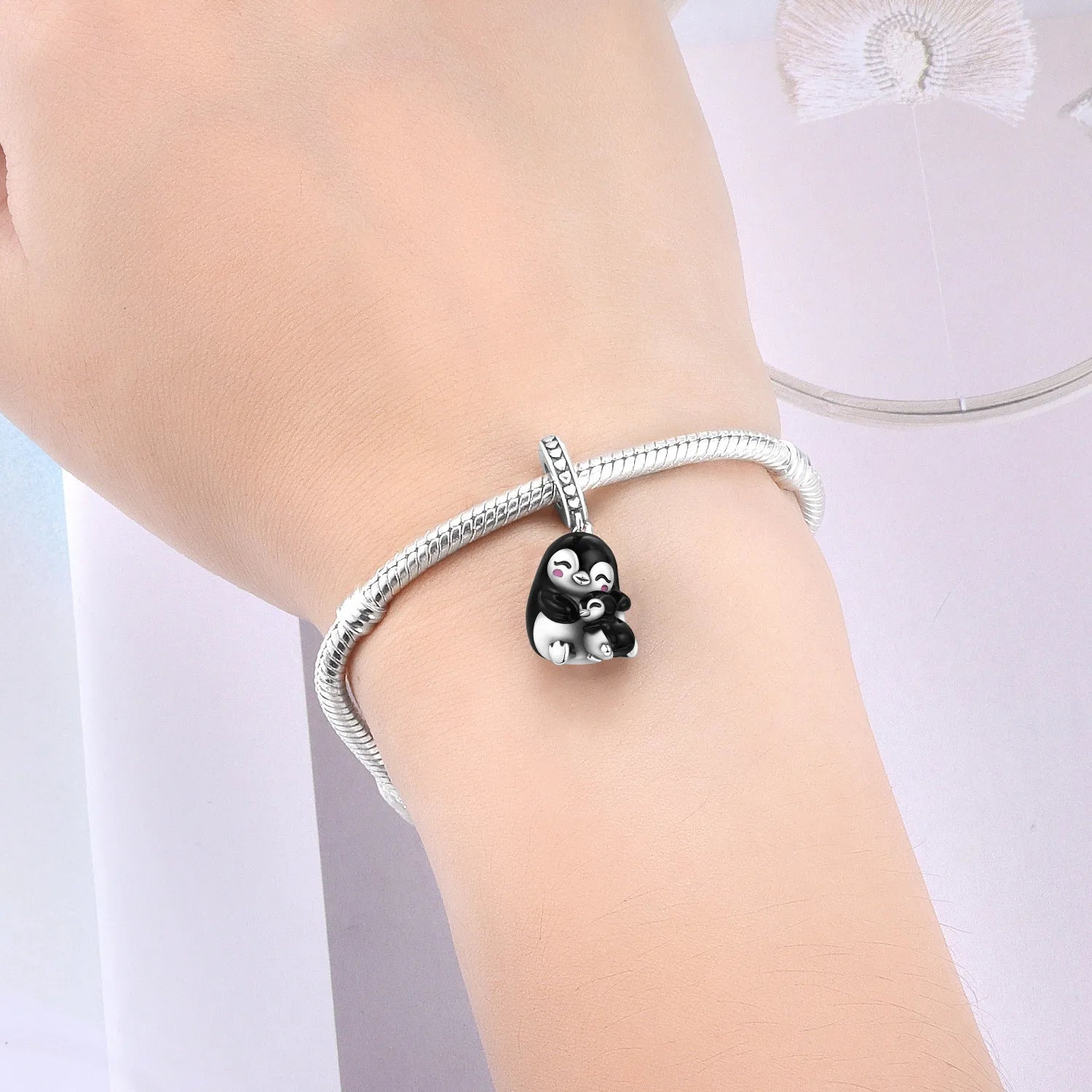 PANPOKI 925 Sterling Silver Cute Penguin Animals Pendant Beads Original Pendants Bracelet Charm Jewelry Party DIY Trendy Gifts