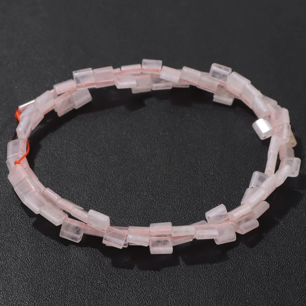 5MM Double Hole Square Bead Natural Tiger Eye Quartzs Imperial Jaspers DIY Beads For Jewelry Making Bracelet Necklace Handmade