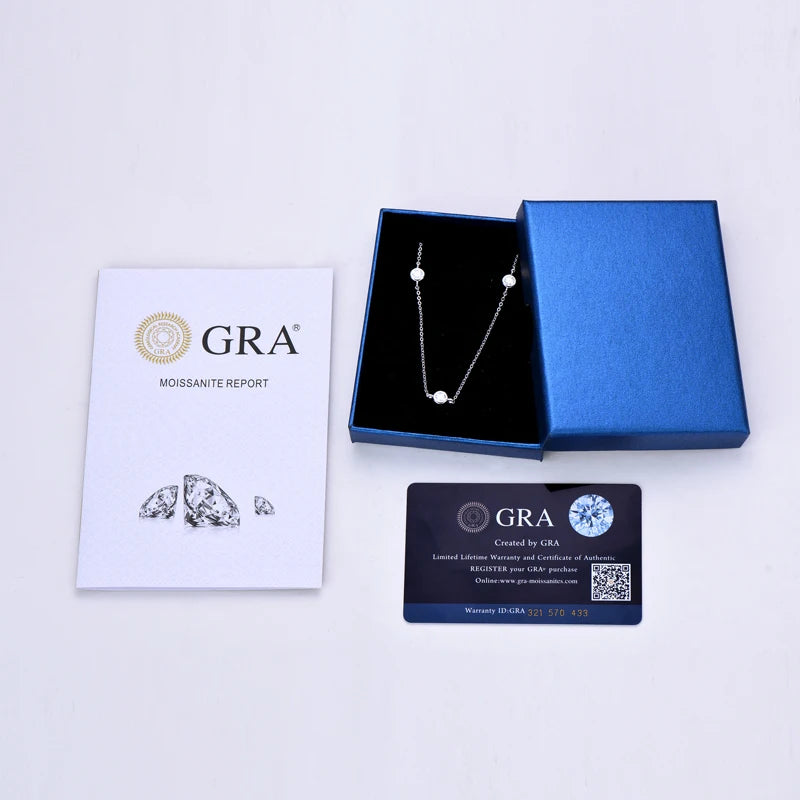 OXTAO D VVS1 Moissanite Diamond Necklace for Women Real 925 Sterling Silver Bezel Clavicle Chain Necklace Fine Jewelry Gift