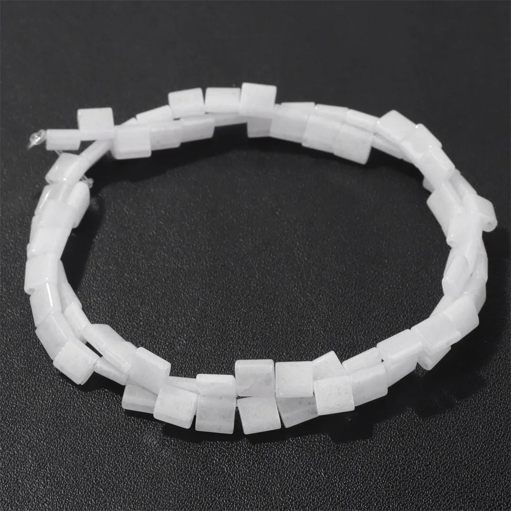 5MM Double Hole Square Bead Natural Tiger Eye Quartzs Imperial Jaspers DIY Beads For Jewelry Making Bracelet Necklace Handmade