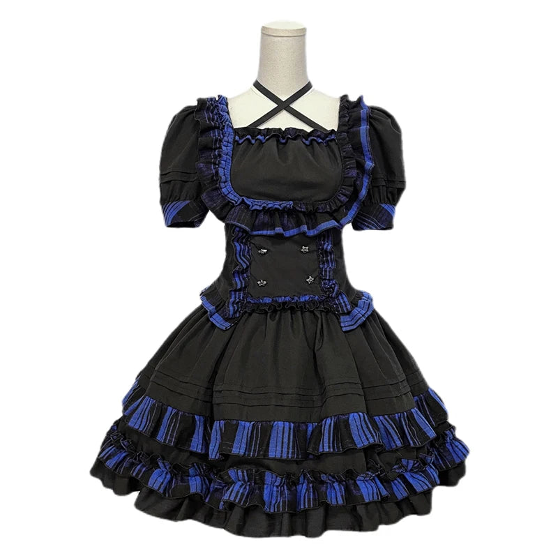 Victorian Gothic Lolita Dress Set Women Vintage Kawaii Lace Ruffles Blouse Princess Party Skirt Harajuku Y2k Grunge Punk Suits