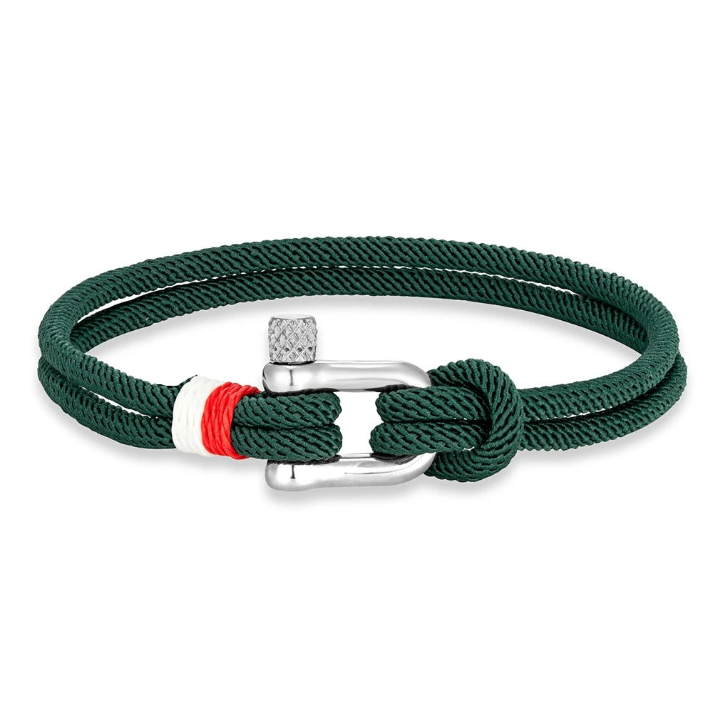 MKENDN Minimalist Lucky Rope Bracelet Stainless Steel Mini U-Shape Shackle Buckle Bracelets for Men Women Couple Gift